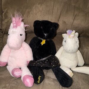 Scentsy Black Bear with Gold Star Necklace and Starry Skirt